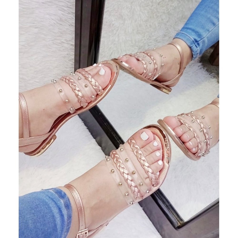 Boutique Women’s Sandals With Straps Gold-Pink Sz 10